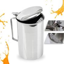 Jarra Inox Bico Aparador de Gelo Espuma Ideal Para Servir Água Suco 2 Lts Festa Buffet Jantar Mesa Posta