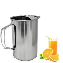 Jarra Inox Para Água Suco Com Aparador de Gelo/Espuma 1,8L Ideal Para Buffet Jantar Cozinha Bar Reforçada Com Alça