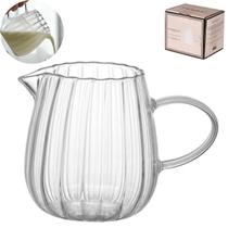 Jarra Leiteira de Vidro Borossilicato Premium 300ml Hauskraft Lótus Mesa Posta Decoração Servir