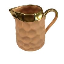 Jarra/Leiteira Em Porcelana Cor De Rosa E Dourado We Make-Pç Jarra/Leiteira Em Porcelana Cor De Rosa E Dourado We Make-Pç