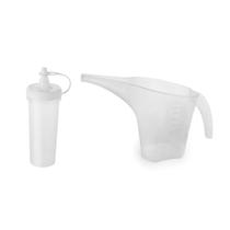 Jarra Medidora 800ml Bico Funil e Bisnaga 250ml Transparente