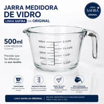 JARRA MEDIDORA DE VIDRO 500ML COM MEDIDOR PRECISO PARA RECEITAS E COZINHA Alta Qualidade Ergonomia Bico Direcionador Alça Firme