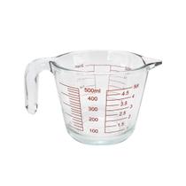 Jarra Medidora em Vidro Borossilicato 500 ml Com Alça Resistente Para Cozinha Vidro Temperado