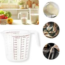 Jarra Medidora Plástica 1 Litro Cozinha Com Medidas Cor: Transparente Jarra Medidora Plástica 1 Litro Cozinha Com Medidas Cor: Transparente