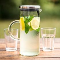 Jarra Mirage 1L de Vidro Borossilicato Tampa Inox e Resistência ao Calor