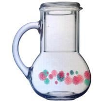 Jarra Moringa Com Copo 2 Peças 1L Spring Flowers Vidro Pasabahce Jarra Moringa Com Copo 2 Peças 1L Spring Flowers Vidro Pasabahce