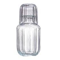 Jarra Moringa de vidro 600mls com copo 200mls Dubois Elegante Agua Cabeceira Transparente