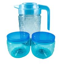 Jarra Mosaico 1,5L + 2 Potes 500ml (kit com 3 pcs) - Nova era