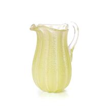 Jarra Murano Verde Menta Com Ouro