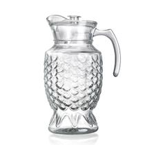Jarra Ocean Vidro Desenhado Luxo com Tampa 1800ml - Lehaví