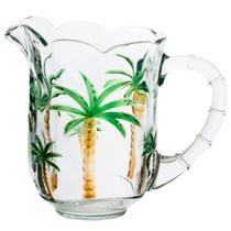 Jarra Palmeira Vidro 1,2 Litros Útil Bazar 1200ml Palm Hand Paiting Cristal Jarra Palmeira Vidro 1,2 Litros Útil Bazar 1200ml Palm Hand Paiting Cristal