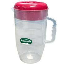 Jarra plástica graduada 3l com tampa vermelha 26cm bebidas