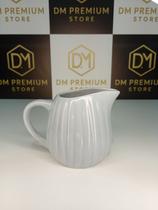 Jarra Porcelana Branca Canelada 300ml Lotus - Leiteira Chaleira Versátil