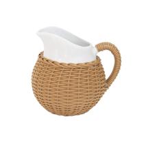 Jarra Porcelana Com Vime Trançado Caramelo 1L