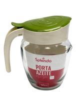 Jarra porta azeite vidro oleo vinagre 380ml galheteiro tampa alça cozinha leite Jarra porta azeite vidro oleo vinagre 380ml galheteiro tampa alça cozinha leite