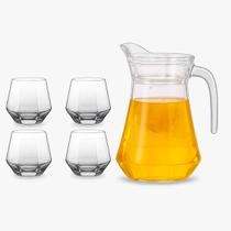 Jarra Premium 1000ml Tampa Acrílico Copos 260ml Servir Sucos Coquetéis