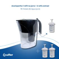 Jarra Purificadora de Água Ulfer Bacfree Alcalina Com 2 Refis extras Preto