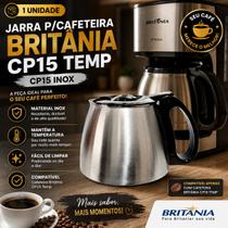 Jarra Reposição Inox Britânia CP15 Temp Inox Original Aço Durável e Térmica Jarra Reposição Inox Britânia CP15 Temp Inox Original Aço Durável e Térmica