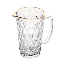 Jarra Reta Diamond Transparente Borda Dourada 1200ml Gamma Jarra Reta Diamond Transparente Borda Dourada 1200ml Gamma