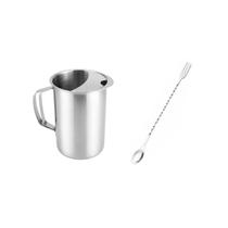 Jarra Suco Agua 1,8L e Colher Bailarina Inox Bartender Bar