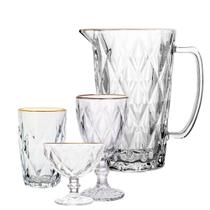 Jarra, Taça Agua e Sobremesa e Copo 19pç Diamond Fio de Ouro Lyor
