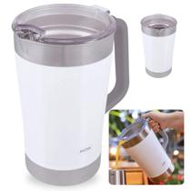 Jarra Termica 1,9l Aco Inox com Tampa Branca Jug Mor Parede Dupla Copo Termico Gigante Caneca Cerveja Cafe