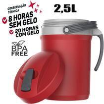 Jarra Térmica Vermelha 2,5L Fliptop Não Pinga Suco Termolar