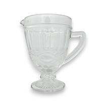 Jarra Vidro Alça Relevo Retrô Transparente 1L Incasa