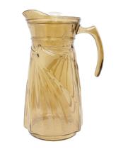 Jarra vidro ambar doux transparente desing elegante moderno resistente tampa acrilico 1,5l agua suco