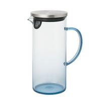 Jarra Vidro Azul Resistente Com Tampa Inox 1,5L Com Alça 1 UN