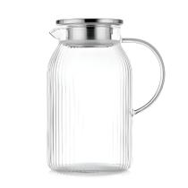 Jarra Vidro Borossilicato 1,6l Tampa Inox Resistente Bebidas Azure