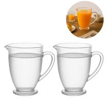 Jarra Vidro Canelado 1,2 Litros Resistente Ideal Sucos Bebidas Água 2 Peças