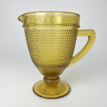 Jarra Vidro com Alça Amarelo Âmbar Relevos Bolinhas 1L150ML