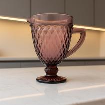 Jarra Vidro com Alça Relevo Bico de Abacaxi Marsala Lilás 1L