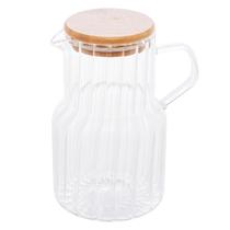 Jarra Vidro com Tampa de Bambu 1L Lyor Classic Bebidas Suco Água