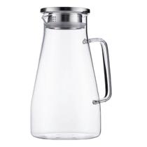 Jarra Vidro Com Tampa Inox 1,7 Litros Modelo Baixo Luxo 1 UN Jarra Vidro Com Tampa Inox 1,7 Litros Modelo Baixo Luxo 1 UN