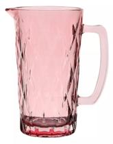 Jarra Vidro Diamond 1l Litro Rosa Diamante Água Suco Drink - ke home