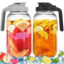 Jarras de Vidro FEODSEW, Kit com 2, 1,9 L, Tampa à Prova de Vazamentos