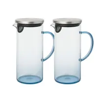 Jarras Vidro Azul Tampa Inox Grande 1,5 Litros Suco Agua 2 Peças Jarras Vidro Azul Tampa Inox Grande 1,5 Litros Suco Agua 2 Peças