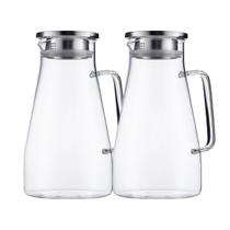 Jarras Vidro Resistente 1,7L Tampa Inox Fechamento Hermetico 2 UN