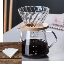 Jarro Com Suporte Coador Em Vidro Para Café 600ml Jarro Com Suporte Coador Em Vidro Para Café 600ml