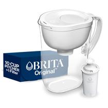 Jarro de água Brita Large de 2,29 libras sem BPA com 1 filtro e 10 xícaras