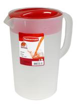 Jarro de Plástico Transparente Rubbermaid Classic - 3,78L com Tampa Vermelha