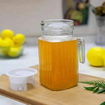 Jarro de Vidro Jarra para Suco 02 unidades 500ml Casa Jarra para Cozinha Vidro Com Tampa Jarro de Vidro Jarra para Suco 02 unidades 500ml Casa Jarra para Cozinha Vidro Com Tampa