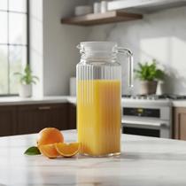 Jarro de Vidro Jarra para Suco água 1L Casa Jarra para Cozinha Vidro Com Tampa