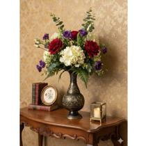 Jarro Indiano de Metal Dourado Envelhecido 30 Cm