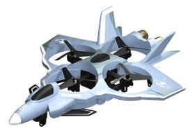 Jato De Combate Rc 4 Canais Voos 360 Graus Com Controle