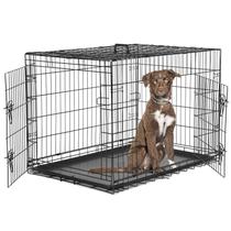 Jaula para cães Aidoly tamanho médio 91 cm com duas portas e estrutura dobrável