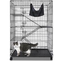 Jaula para Gatos Homey Pet 127 cm de Interior, 4 Niveles con Hamaca y Rampa