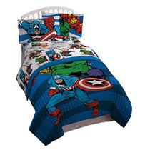 Jay Franco Comics Avengers Good Guys 4 Piece Twin Bed Set (Produto Oficial da Marvel)